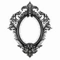 Elegant Rococo Mirror Illustration On White Background