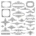 Ornate frames and borders collection isolated on white background Royalty Free Stock Photo