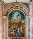 Ornate fresco at Saint Peter`s Basilica in Vatican