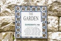 Ornate Garden Tomb Sign with Hours of Operation, Jerusalem