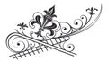 Ornate Gate Corner with Fleur-de-lis, Architectural Decor, vector design Generative AI Royalty Free Stock Photo