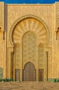 Ornate gates of a Moroccan mosque of Hassan II in Casablanca Morocco