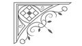 Ornate Geometric Corner Design Vector Element, vector design Generative AI Royalty Free Stock Photo