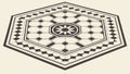 Ornate Geometric Hexagonal Tile Pattern, Decorative Antique Design, vector design Generative AI Royalty Free Stock Photo