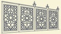 Ornate Geometric Screen Panels - Decorative Architectural Element, vector design Generative AI Royalty Free Stock Photo