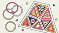 Ornate Geometric Triangle Mandala in Vibrant Tones, vector design Generative AI Royalty Free Stock Photo