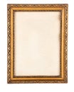 Ornate gilded antique pirture frame isolated on white.