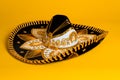 Ornate Gold, black and white Mexican sombrero