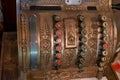 Ornate gold cash register close up Royalty Free Stock Photo