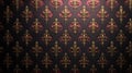 Ornate Gold Fleur-de-lis Pattern on a Dark Red Background Royalty Free Stock Photo