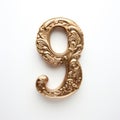 Ornate Gold Number 9 Inspired By Kris Knight And Govaert Flinck