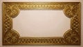 Ornate gold picture frame empty interior Royalty Free Stock Photo