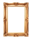 Ornate Gold Picture Frame Isolated on a white background. Generative AI Royalty Free Stock Photo