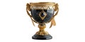 Ornate gold trophy cup isolated on transparent background Royalty Free Stock Photo