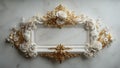 Ornate gold and white picture frame Royalty Free Stock Photo