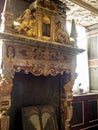 Ornate golden antique fireplace in the historic Rosenborg Castle