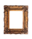 Ornate golden baroque frame isolated on the white background Royalty Free Stock Photo