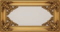 Ornate golden baroque picture frame background Royalty Free Stock Photo