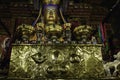 Ornate Golden Buddha altar at Pelkor Chode Monastery, Gyantse, Tibet