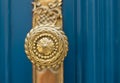 Ornate gold door handle Royalty Free Stock Photo