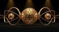 Ornate golden easter eggs with abstract sculptural elements Royalty Free Stock Photo