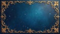 Ornate golden frame on a deep blue celestial background, perfect for elegant designs and luxurious presentations. Generative AI Royalty Free Stock Photo