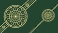 Ornate Golden Mandala Pattern on Deep Green Background for Elegant Designs, vector design Generative AI Royalty Free Stock Photo