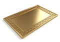 Ornate golden rectangular frame with decorative border and reflective surface Royalty Free Stock Photo