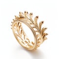 Ornate Golden Ring Inspired By Crown - High Detail Baroque Design