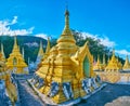 Stupa with elephants in Nget Pyaw Taw Paya, Pindaya, Myanmar