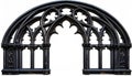 Ornate Gothic Archway in Cast Iron Against a White Background Royalty Free Stock Photo
