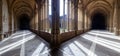 Ornate gothic cloister arcade arches of the Catholic Cathedral, Pamplona