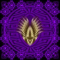 Ornate greek vector 3d mandala pattern. Modern geometric panel d