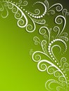 Ornate green and white background