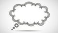 Ornate Hand Drawn Thought Bubble with Decorative Border Royalty Free Stock Photo