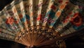 Ornate hand fan and paper umbrella showcase ancient East Asian culture generated by AI