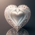 Ornate heart sculpture with intricate detailing. Royalty Free Stock Photo