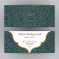 Ornate horizontal vintage cards. Royalty Free Stock Photo