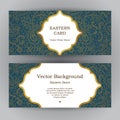 Ornate horizontal vintage cards. Royalty Free Stock Photo