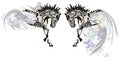 Ornate horses with floral elements Royalty Free Stock Photo