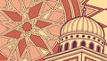 Ornate Islamic Mosque Dome & Geometric Pattern, vector design Generative AI Royalty Free Stock Photo