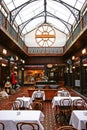 Ornate interior atrium of Tannery, a Victorian shopping arcade in Christchurch, New Zealand