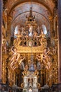 Ornate interior of Cathedral de Santiago de Compostela Royalty Free Stock Photo