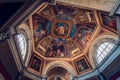 Ornate interior of the ceilings of Vatican museums in Vatican City. Royalty Free Stock Photo