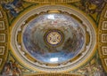 Ornate interior and a dome of Saint Peter's Basilica in Vatican Royalty Free Stock Photo