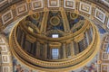 Ornate interior and a dome of Saint Peter's Basilica in Vatican Royalty Free Stock Photo