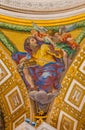 Ornate interior of Saint Peter`s Basilica in Vatican