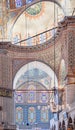 Ornate interior of the Sultan Ahmed or the Blue Mosque in Istanb Royalty Free Stock Photo