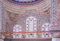 Ornate interior of the Sultan Ahmed or the Blue Mosque in Istanb Royalty Free Stock Photo