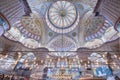 Ornate interior of the Sultan Ahmed or the Blue Mosque in Istanbul, Turkey Royalty Free Stock Photo